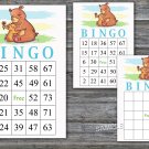 Bear bingo game,Woodland bingo card,birthday bingo card,60 Printable card,INSTANT DOWNLOAD--383