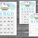 Unicorn bingo game,Unicorn bingo card,birthday bingo card,60 Printable card,INSTANT DOWNLOAD--379