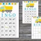 Dump truck bingo game,Dump truck bingo card,birthday bingo,60 Printable card,INSTANT DOWNLOAD--376