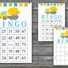 Concrete mixer bingo game,Auto bingo cards,birthday bingo,60 Printable card,INSTANT DOWNLOAD--375