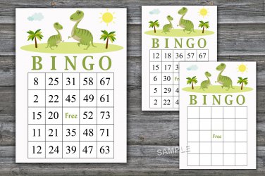 Dinosaur Bingo, Dinosaur Party Games, Dinosaur Bingo Printab