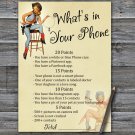 Cowboy themed What's in your phone game,Adult Birthday Game,Girls Birthday Game,INSTANT DOWNLOAD-5