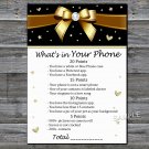 Golden bow What's in your phone game,Adult Birthday Game,Girls Birthday Game,INSTANT DOWNLOAD-19