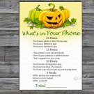 Halloween What's in your phone game,Adult Birthday Game,Girls Birthday Game,INSTANT DOWNLOAD-28