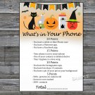 Halloween What's in your phone game,Adult Birthday Game,Girls Birthday Game,INSTANT DOWNLOAD-30
