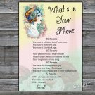 Vintage girl What's in your phone game,Adult Birthday Game,Girls Birthday Game,INSTANT DOWNLOAD-36