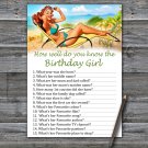 Pin Up How well do you know the birthday girl,Adult Birthday Game,INSTANT DOWNLOAD-4
