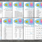 Under the sea baby shower games package,nautical baby shower games pack,9 Games,INSTANT DOWNLOAD-330