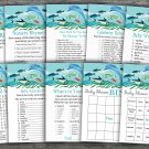 Under the sea baby shower games package,nautical baby shower games pack,9 Games,INSTANT DOWNLOAD-331
