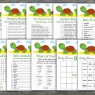 Cute Turtle baby shower games package,Turtle baby shower games pack,9 Games,INSTANT DOWNLOAD-333