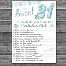 21st Birthday How well do you know the birthday girl,Adult Birthday Game,INSTANT DOWNLOAD-8