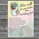 Vintage girl How well do you know the birthday girl,Adult Birthday Game,INSTANT DOWNLOAD-36