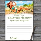 Pin Up Favorite Memory of the Birthday Girl,Adult Birthday Game,INSTANT DOWNLOAD--4