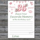 35th Birthday Favorite Memory of the Birthday Girl,Adult Birthday Game,INSTANT DOWNLOAD--10