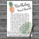 Pineapple birthday word search game,Adult Birthday Game,INSTANT DOWNLOAD--1