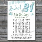 21st birthday games,birthday word search game,Adult Birthday Game,INSTANT DOWNLOAD--8