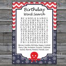 Octopus birthday word search game,Adult Birthday Game,INSTANT DOWNLOAD--24