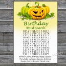 Halloween birthday word search game,Adult Birthday Game,INSTANT DOWNLOAD--28