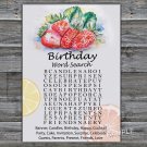 Strawberry birthday word search game,Adult Birthday Game,INSTANT DOWNLOAD--33