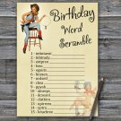 Cowboy themed BIRTHDAY WORD SCRAMBLE Game,Adult Birthday Game,INSTANT DOWNLOAD--5
