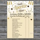 Gold glitter Birthday ever or never game,Adult Birthday Game,INSTANT DOWNLOAD--21