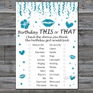 Blue glitter this or that birthday game,Adult Birthday Game,INSTANT DOWNLOAD--17