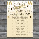 Gold glitter this or that birthday game,Adult Birthday Game,INSTANT DOWNLOAD--21