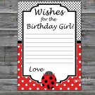Ladybug Wishes for the birthday girl,Wishes Party Game,Adult Birthday Game,INSTANT DOWNLOAD-23