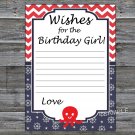 Octopus Wishes for the birthday girl,Wishes Party Game,Adult Birthday Game,INSTANT DOWNLOAD-24