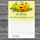 Halloween Wishes for the birthday girl,Wishes Party Game,Adult Birthday Game,INSTANT DOWNLOAD-28