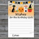 Halloween Wishes for the birthday girl,Wishes Party Game,Adult Birthday Game,INSTANT DOWNLOAD-30