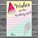 Watermelon Wishes for the birthday girl,Wishes Party Game,Adult Birthday Game,INSTANT DOWNLOAD-31