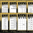 Sixty Birthday Game package,Adult Birthday Game,Gold glitter birthday game,9 GameINSTANT DOWNLOAD
