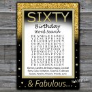 Sixty birthday word search game,Adult Birthday Game,INSTANT DOWNLOAD--42