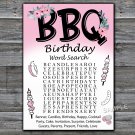 BBQ birthday word search game,Adult Birthday Game,INSTANT DOWNLOAD--44