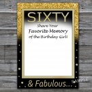 Sixty Favorite Memory of the Birthday Girl,Adult Birthday Game,INSTANT DOWNLOAD--42