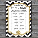 Black White Chevron this or that birthday game,Adult Birthday Game,INSTANT DOWNLOAD--38
