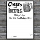 Cheers and Beers Wishes for the birthday boy,Adult Birthday Game,INSTANT DOWNLOAD--47