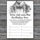 Bow Tie HOW OLD WAS THE birthday boy,Adult Birthday Game,INSTANT DOWNLOAD--46