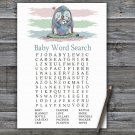 Penguin Baby Shower Word Search Game,Penguin Baby shower games,INSTANT DOWNLOAD--384