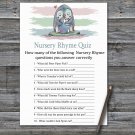 Penguin Nursery Rhyme Quiz Game,Penguin Baby shower games,Winter baby shower,INSTANT DOWNLOAD--384