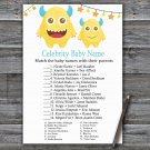 Monster Celebrity Baby Name Game,Monster Baby shower games,INSTANT DOWNLOAD--381