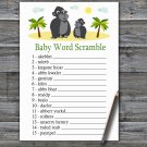 Gorilla Baby Word Scramble Game,Gorilla Baby shower games,INSTANT DOWNLOAD--343