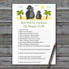 Gorilla How Well Do You Know Game,Gorilla Baby shower games,INSTANT DOWNLOAD--343