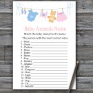 Clothesline Baby Animals Name Game,Clothesline Baby shower games,INSTANT DOWNLOAD--341