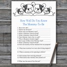 French Bulldog How Well Do You Know Game,French Bulldog Baby shower games,INSTANT DOWNLOAD--339