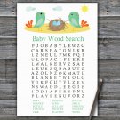 Birds and nest Baby Shower Word Search Game,Birds and nest Baby shower games,INSTANT DOWNLOAD--338