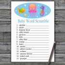Jellyfish Baby Word Scramble Game,Jellyfish Baby shower games,INSTANT DOWNLOAD--330