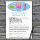 Jellyfish How Well Do You Know Game,Jellyfish Baby shower games,INSTANT DOWNLOAD--330