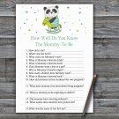 Panda How Well Do You Know Game,Panda Baby shower games,INSTANT DOWNLOAD--326